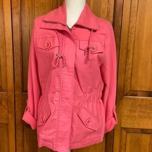 Jones New York Signature Pink Full Front Zipper Jacket Size M